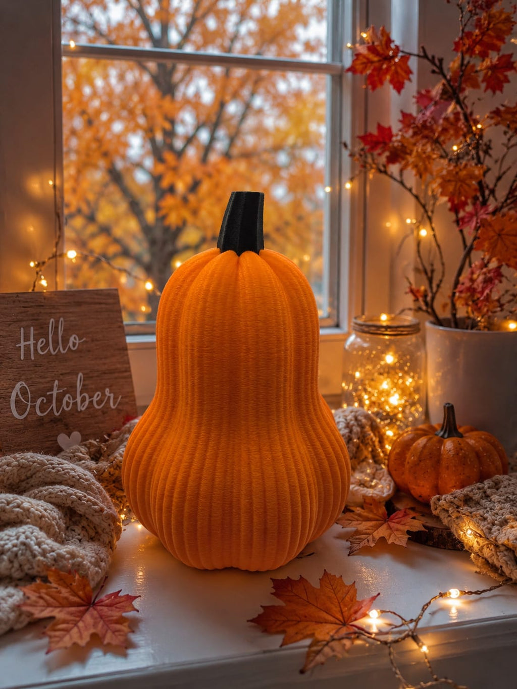 Deko Kürbis | Herbstdeko | 3D gedruckter Kürbis | Moderne Herbstdekoration | Halloween Deko | Tischdeko Herbst | Wohnzimmer Deko