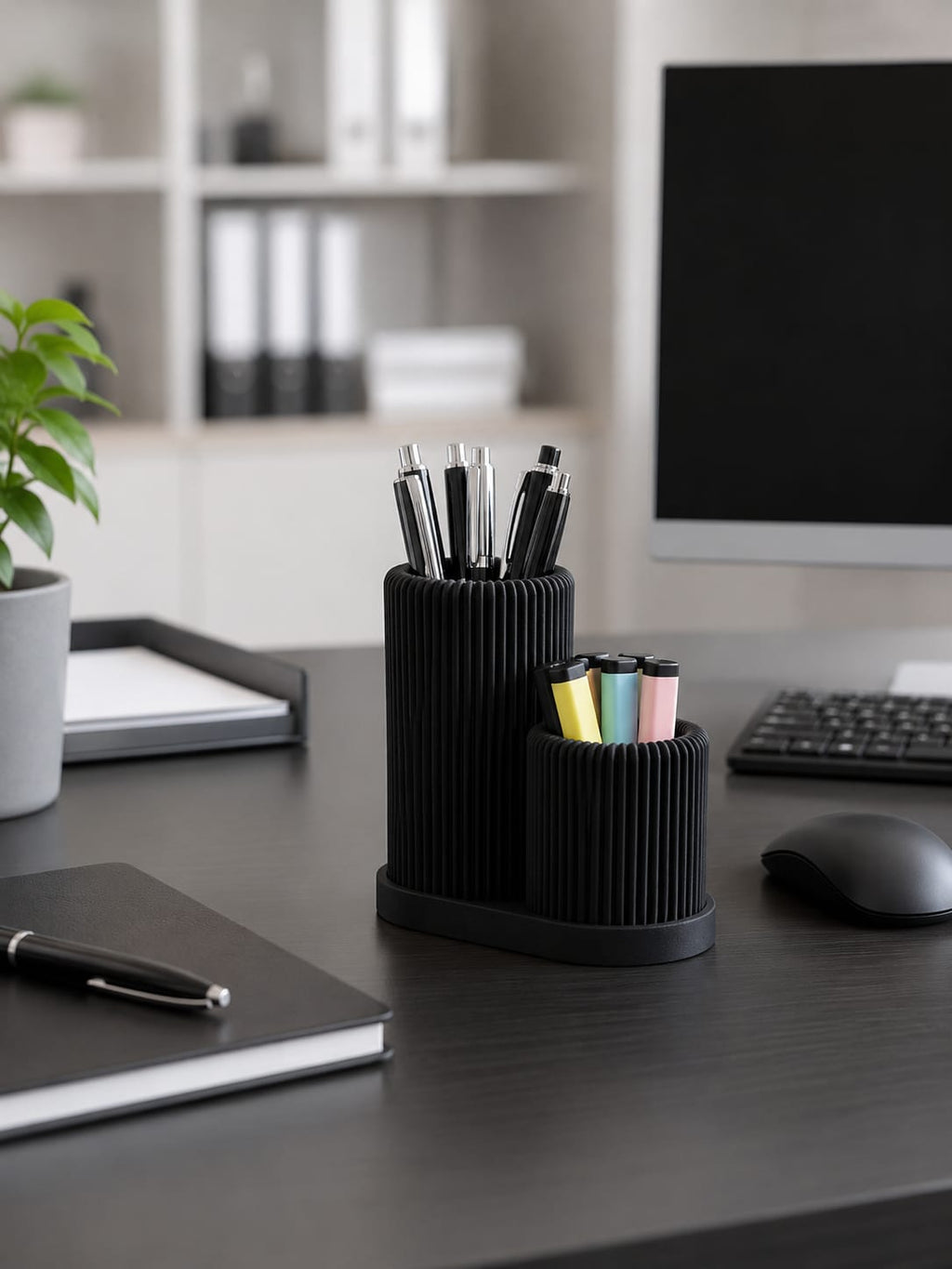 Moderner Organizer mit 2 Behältern | Stiftehalter und Schreibtisch Organizer | Bad Organizer | Aufbewahrung für Büro & Zuhause