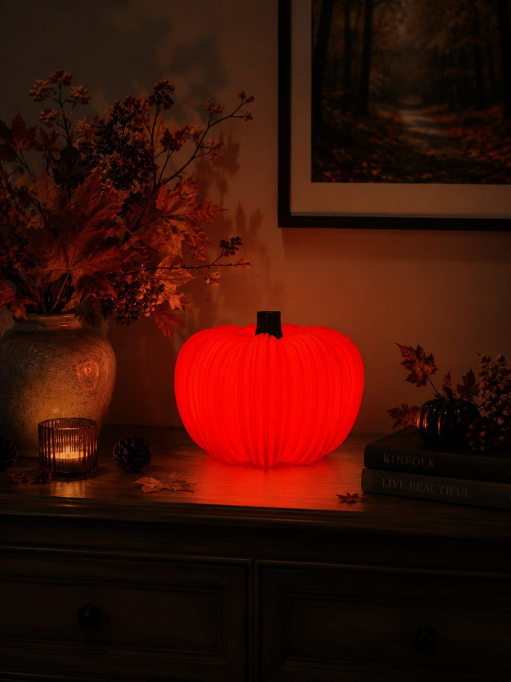 Moderner Deko Kürbis | Stilvolle Herbstdeko | 3D Druck Kürbis | Herbst Tischdeko | Wohnzimmer Deko | Minimalistische Halloween Deko