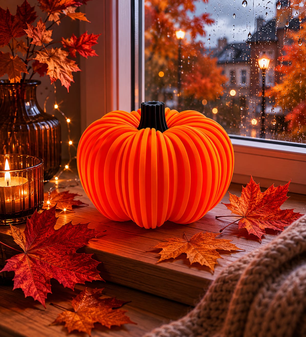Moderner Deko Kürbis | Stilvolle Herbstdeko | 3D Druck Kürbis | Herbst Tischdeko | Wohnzimmer Deko | Minimalistische Halloween Deko