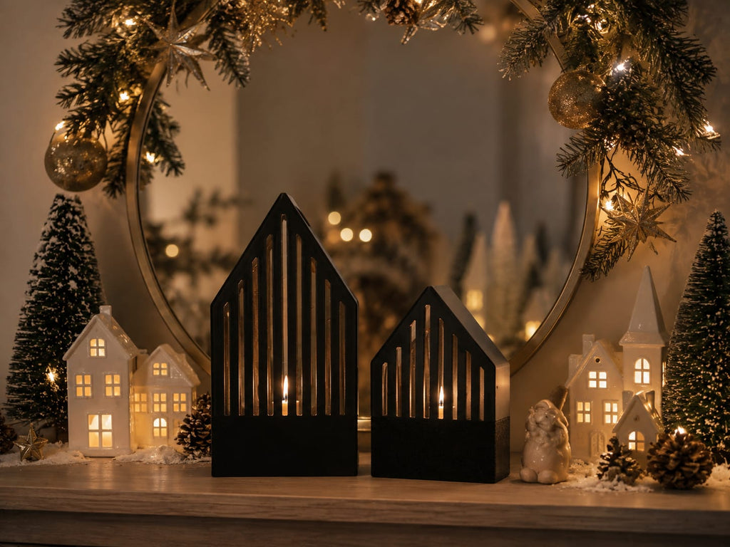 Lichthaus mit LED-Teelicht | Dekohäuschen 3D-Druck | Weihnachtsdeko | Winterdeko | Leuchthaus in verschiedenen Farben | Weihnachtsdorf