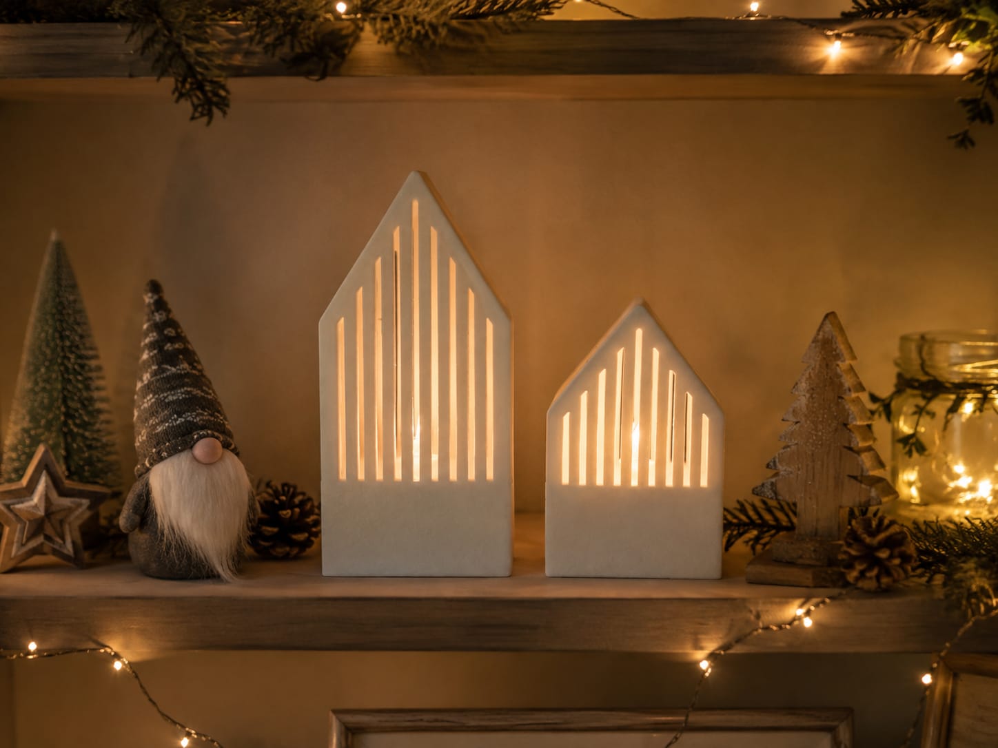 Lichthaus mit LED-Teelicht | Dekohäuschen 3D-Druck | Weihnachtsdeko | Winterdeko | Leuchthaus in verschiedenen Farben | Weihnachtsdorf