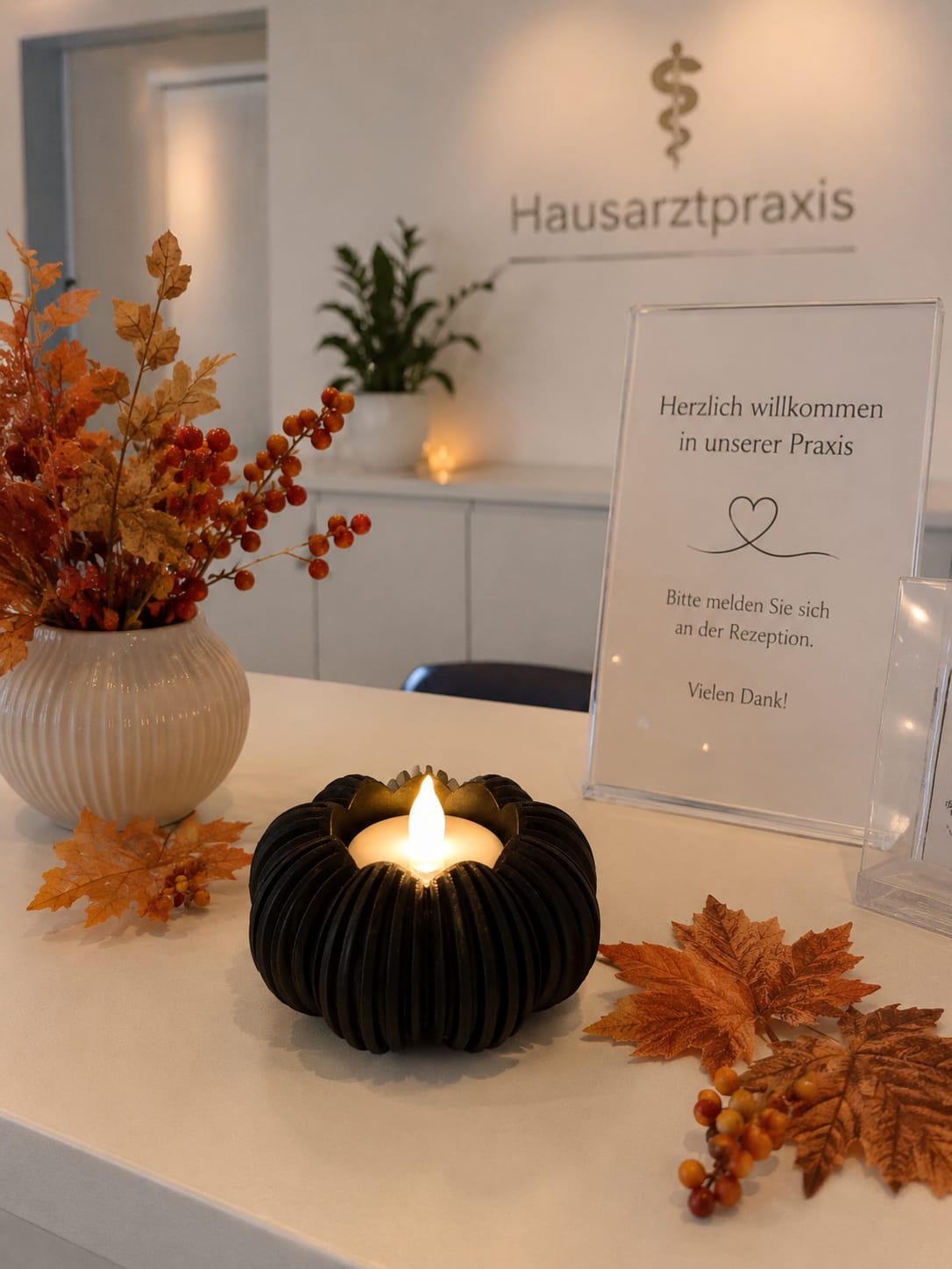 Herbstlicher Kürbis Teelichthalter | LED Kerzenhalter | Herbstdeko | Tischdeko | Kürbis Deko | verschiedene Farben