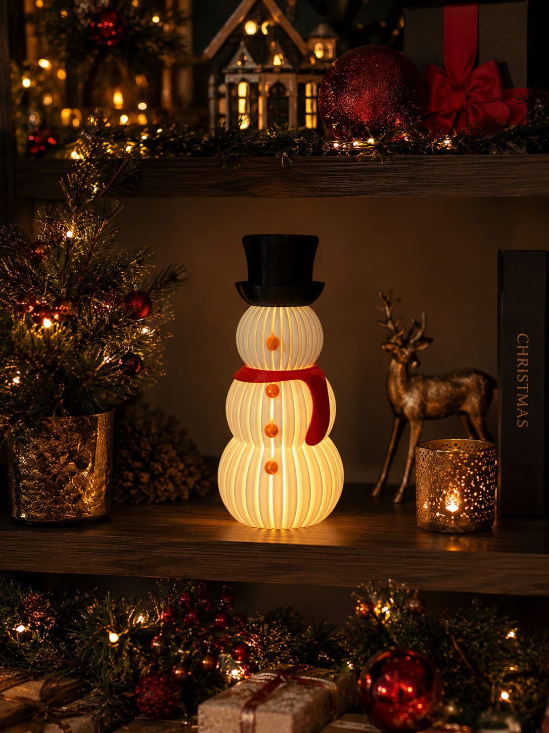 Leuchtender Schneemann mit individuell wählbaren Farben – Weihnachten | Winter | LED-Licht | Winterlich | Schnee | Snowman | Frosty