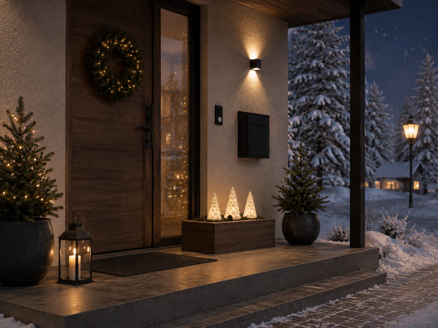 Leuchtender Bubble Weihnachtsbaum mit LED | Gerippte Weihnachtsdeko in Weiß | 5 Größen und 3er-Sets | Winterdeko Geschenkidee