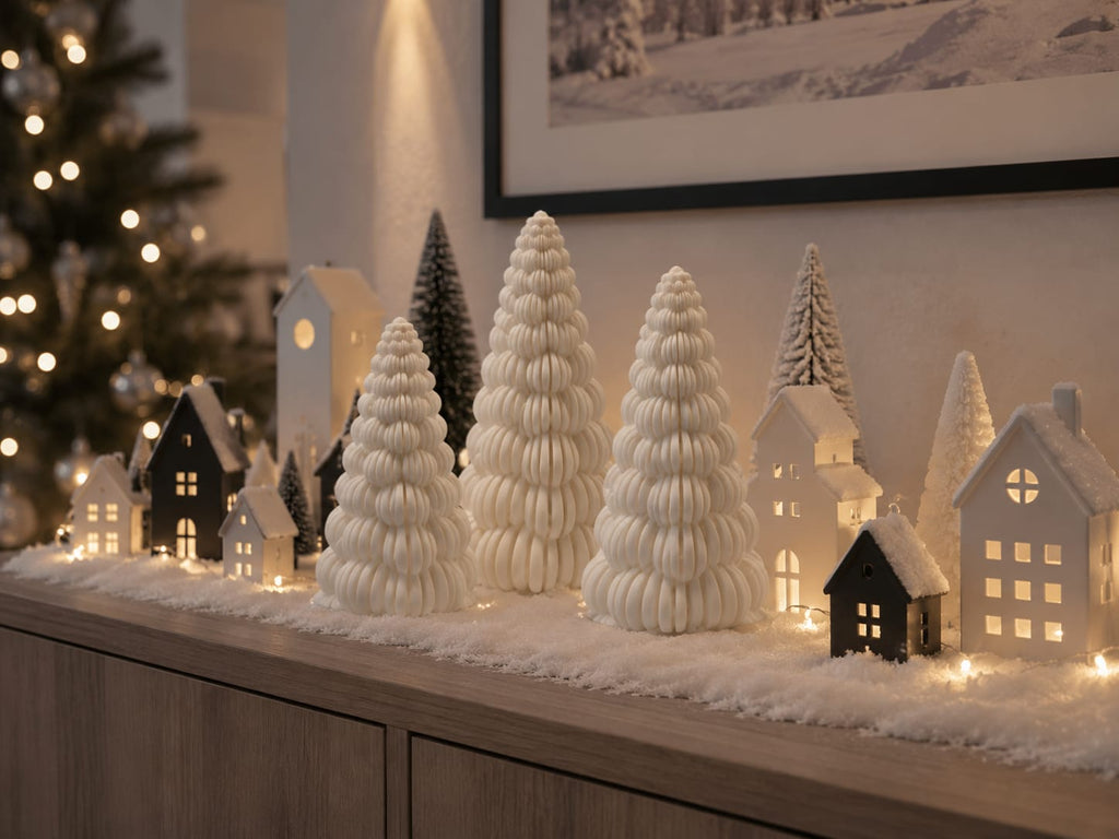 Leuchtender Bubble-Fuzzy-Skin Weihnachtsbaum mit LED-Licht | Weihnachtsdeko in 6 Größen | Weiß
