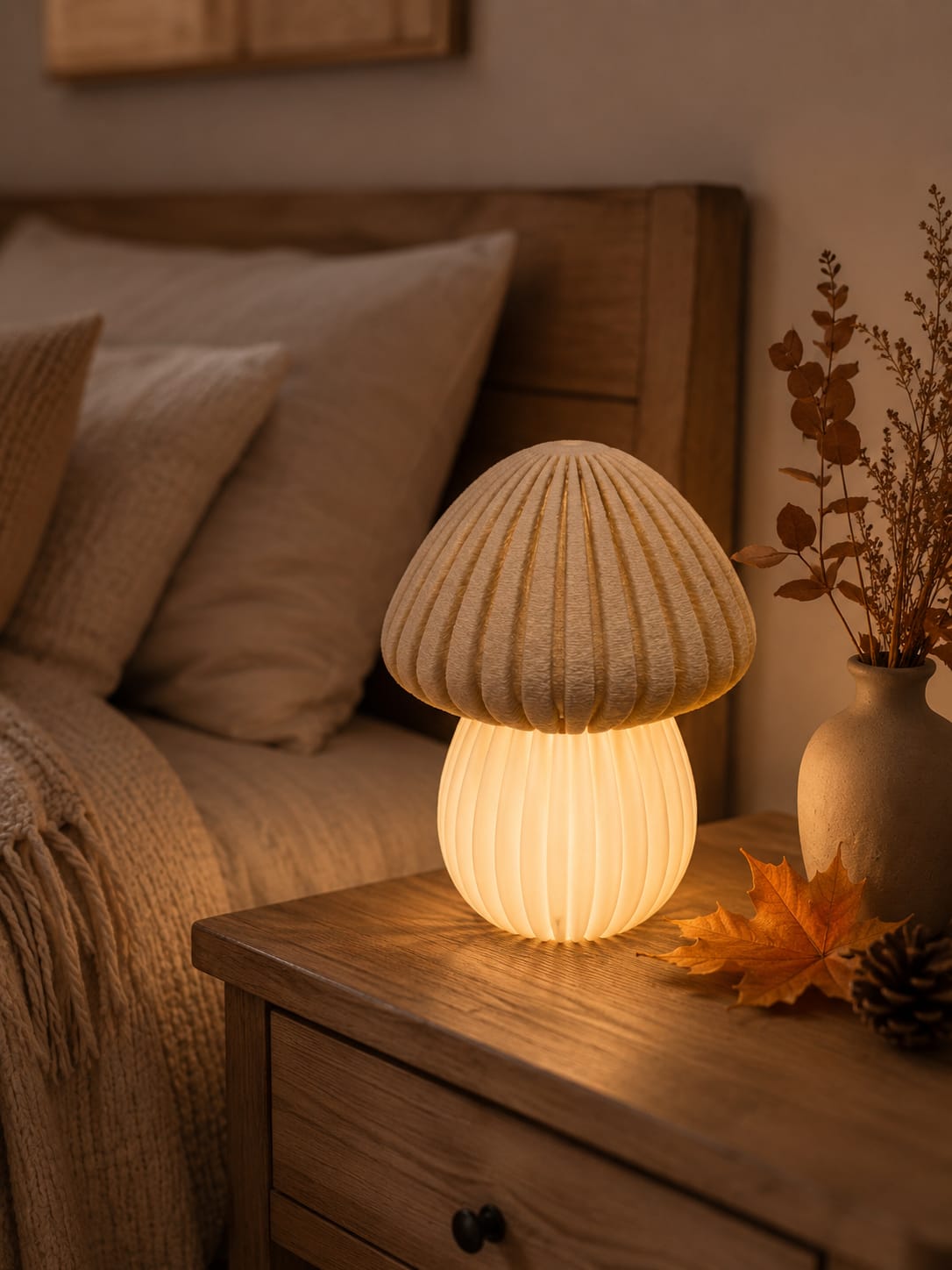 LED Herbst Pilze – leuchtende Deko in 3 Größen | Herbstdeko Pilz | einzeln oder 3er-Set | gemütliche Wohndeko