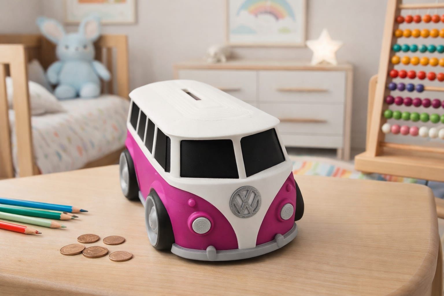 Spardose Bulli Sparschwein Geschenk für Männer Auto Liebhaber Bus Deko Vintage Geldgeschenk Urlaubskasse - VW T1 Stil