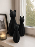 Moderne Katzenfigur Deko – Katzen Skulptur im minimalistischen Skandi Stil | Katzen Deko für Wohnzimmer, Regal & Fensterbank für Liebhaber