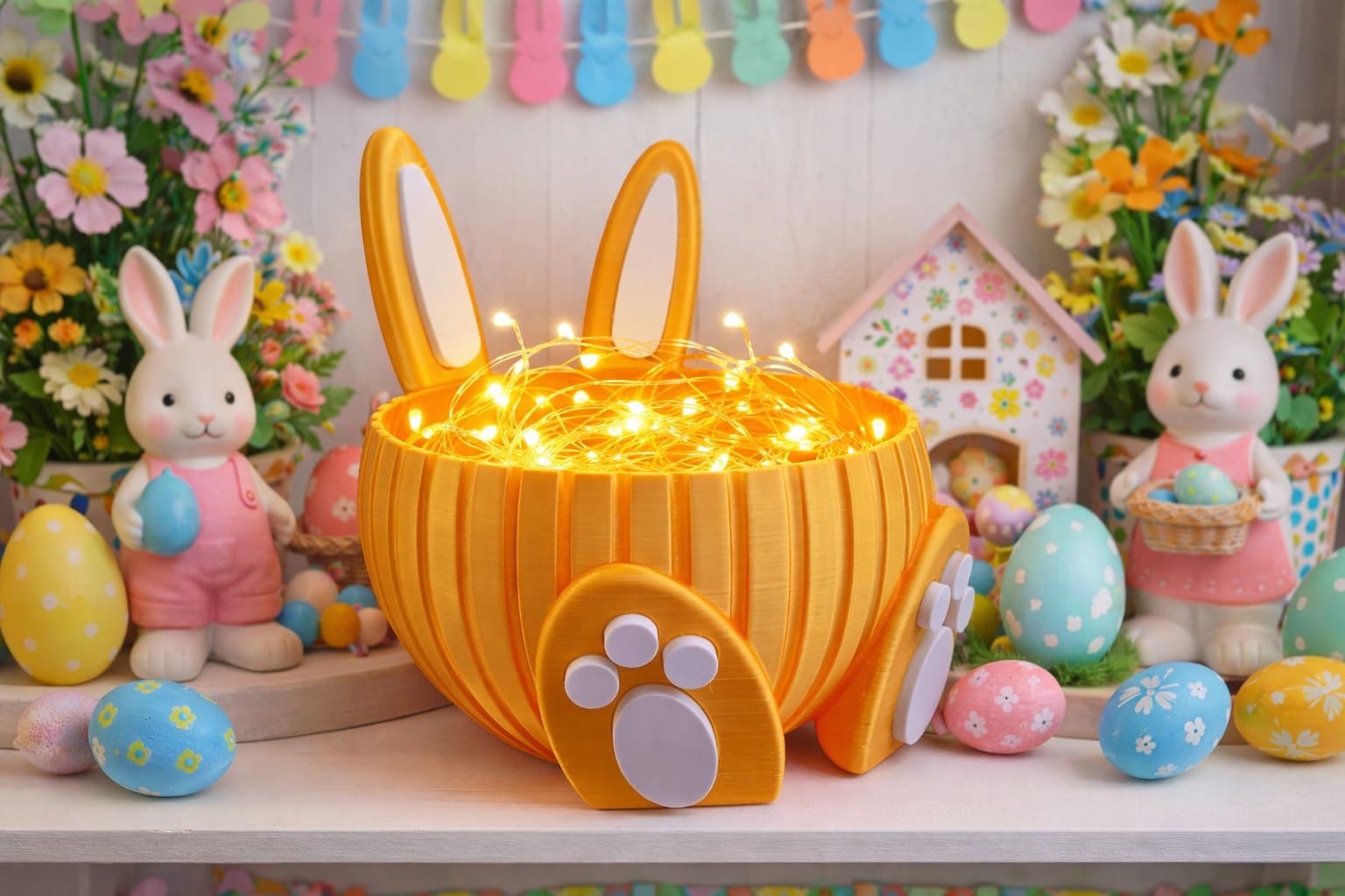Moderne Osterhasenschalen - Ostern - Osterdekoration in verschiedenen Farben - stilvolle Dekoration - Osterhasen - Osterkörbchen