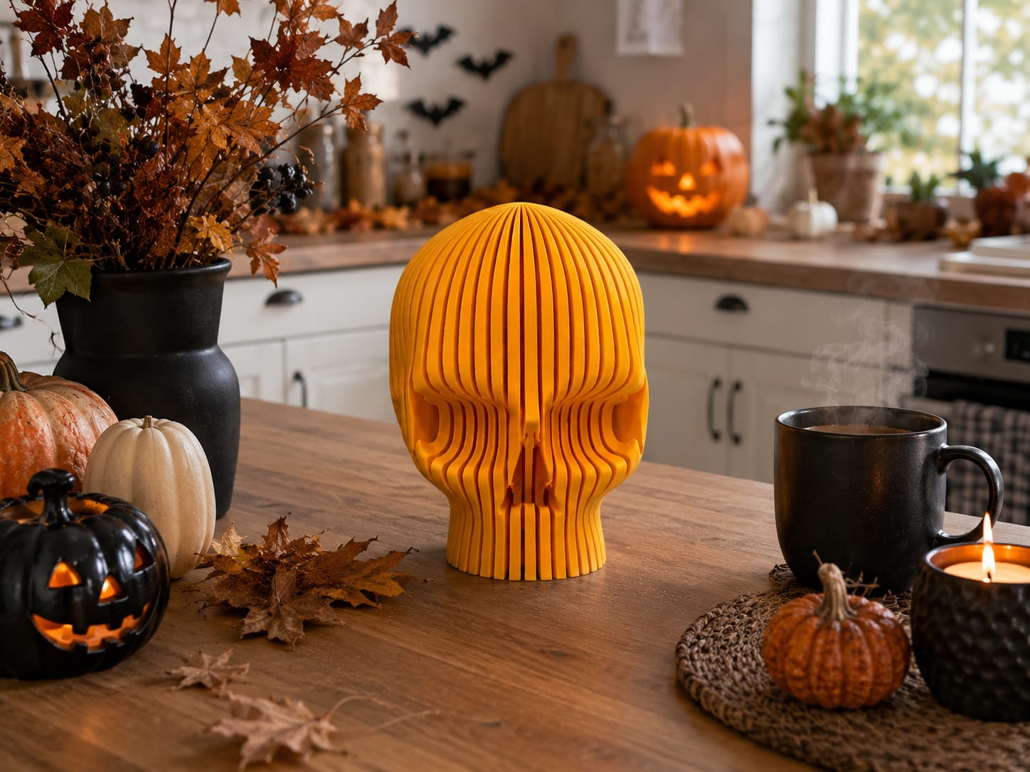 💀 3D-Totenkopf – Halloween & Gothic Deko