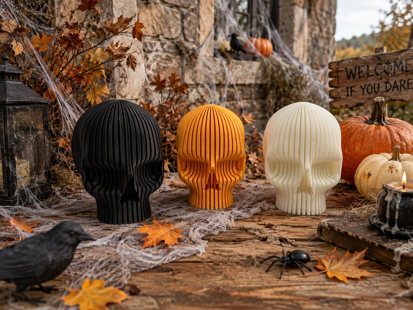 💀 3D-Totenkopf – Halloween & Gothic Deko