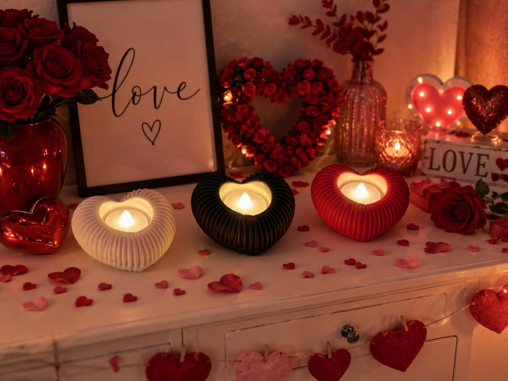 Herz Teelichthalter mit LED | Romantische Deko | Geschenk für Pärchen | Valentinstag | Weihnachten | Herzdeko