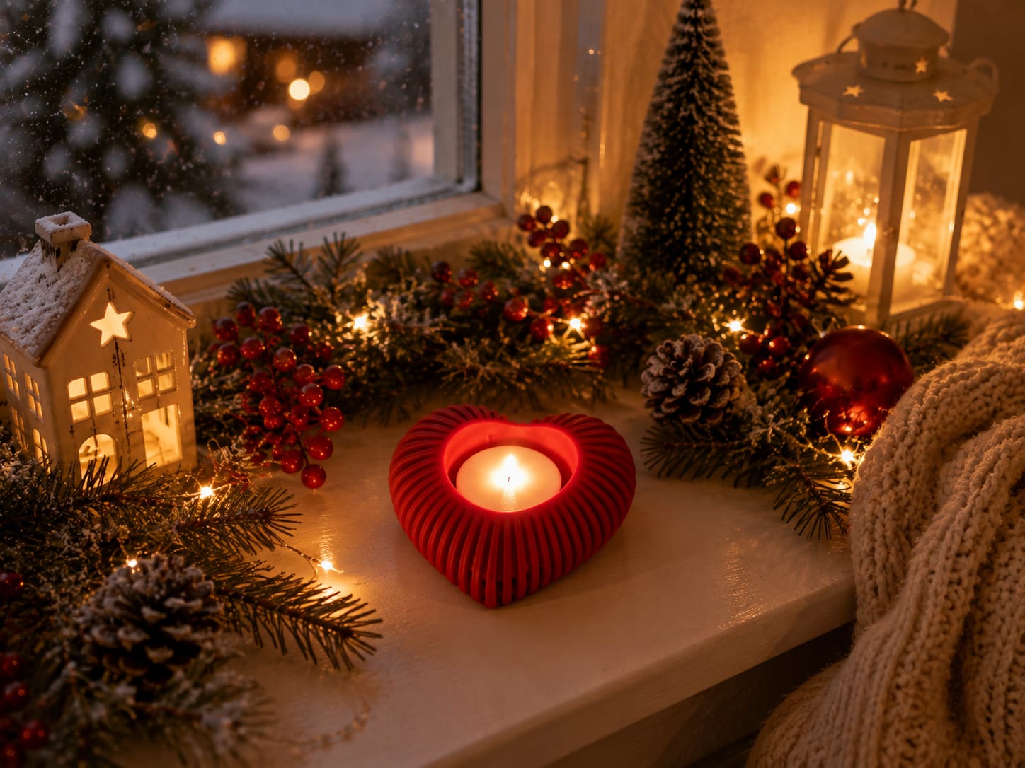 Herz Teelichthalter mit LED | Romantische Deko | Geschenk für Pärchen | Valentinstag | Weihnachten | Herzdeko
