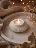 Geschwungener LED-Teelichthalter | Moderne Deko aus 3D-Druck | Gerippter Teelichthalter | Verschiedene Farben | Geschenkidee