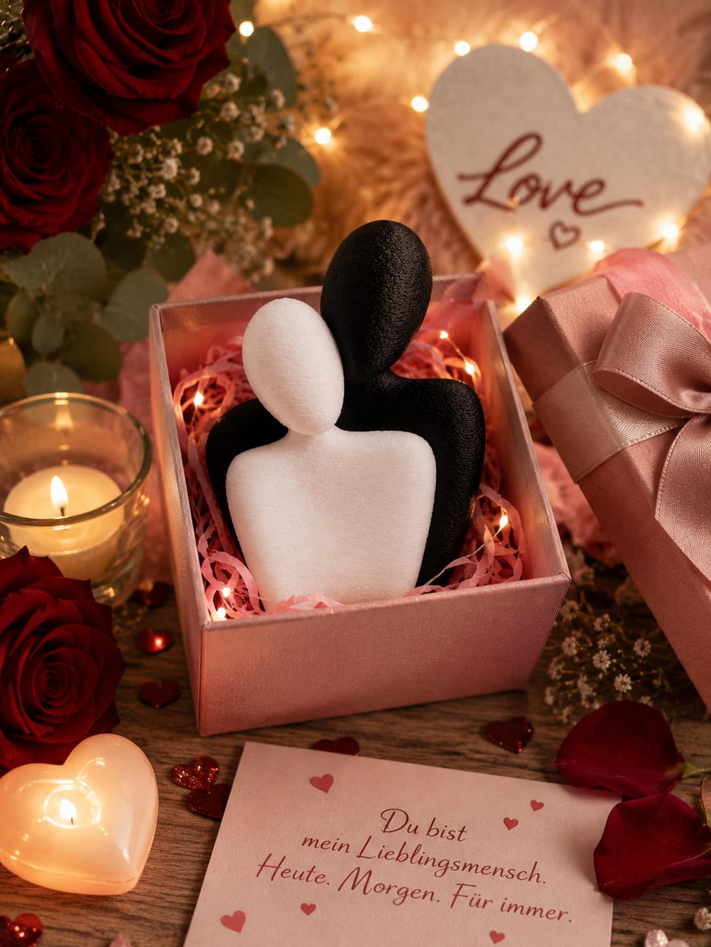 Verbundene Herzen – Moderne Dekofigur | Geschenk für Paare | Liebe & Zusammenhalt | Verschiedene Größen & Farben
