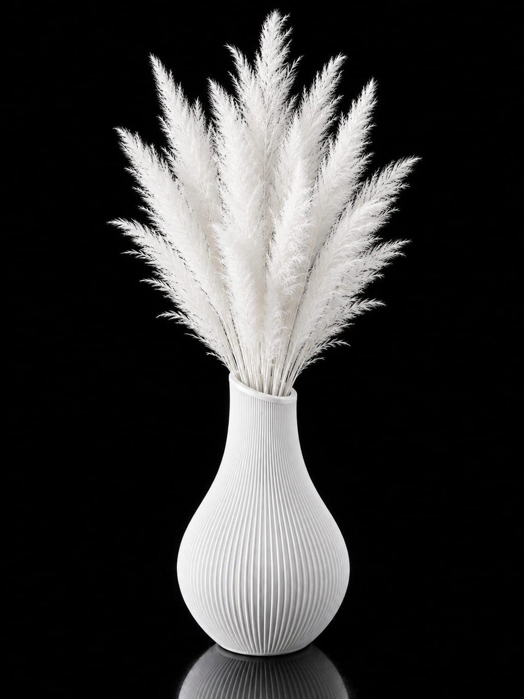 Moderne gerippte Vase aus 3D-Druck | Deko-Vase für Pampasgras & Trockenblumen | Verschiedene Farben & Größen