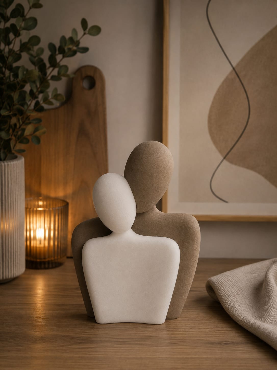 Verbundene Herzen – Moderne Dekofigur | Geschenk für Paare | Liebe & Zusammenhalt | Verschiedene Größen & Farben